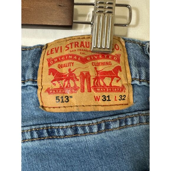 Levi's Men's Classic Slim Straight 513 Blue Jeans Size 32X31 - Picture 4 of 5